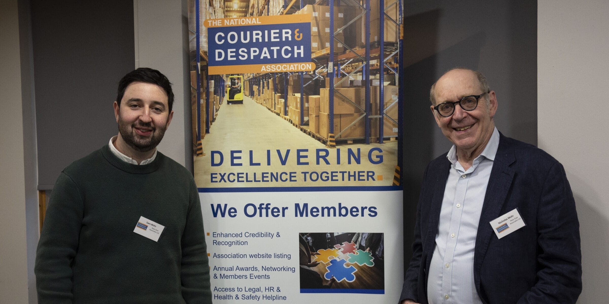 Sam and Nick from Peter East attend National Courier Despatch Association Event